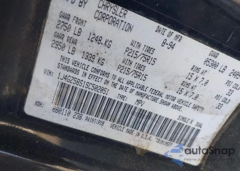 1995 Jeep Grand Cherokee Laredo from USA, damaged, VIN 1J4GZ58S1SC502051